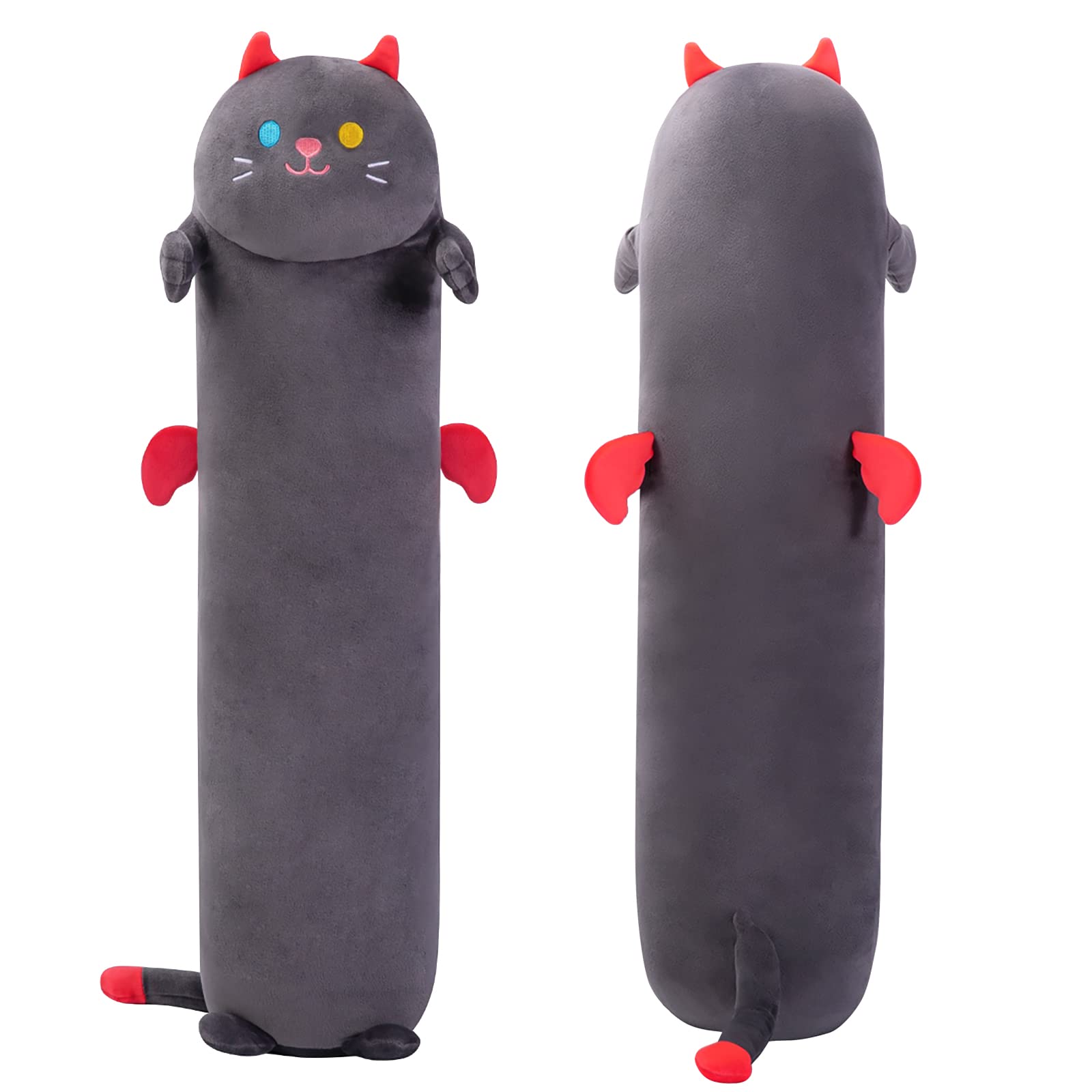 Mewaii Long Cat Plush Body Pillow, 44    Cute Black Cat Stuffed Animals Kawaii Soft Plushies, Kitten Plush Pillow Doll Toy Gift